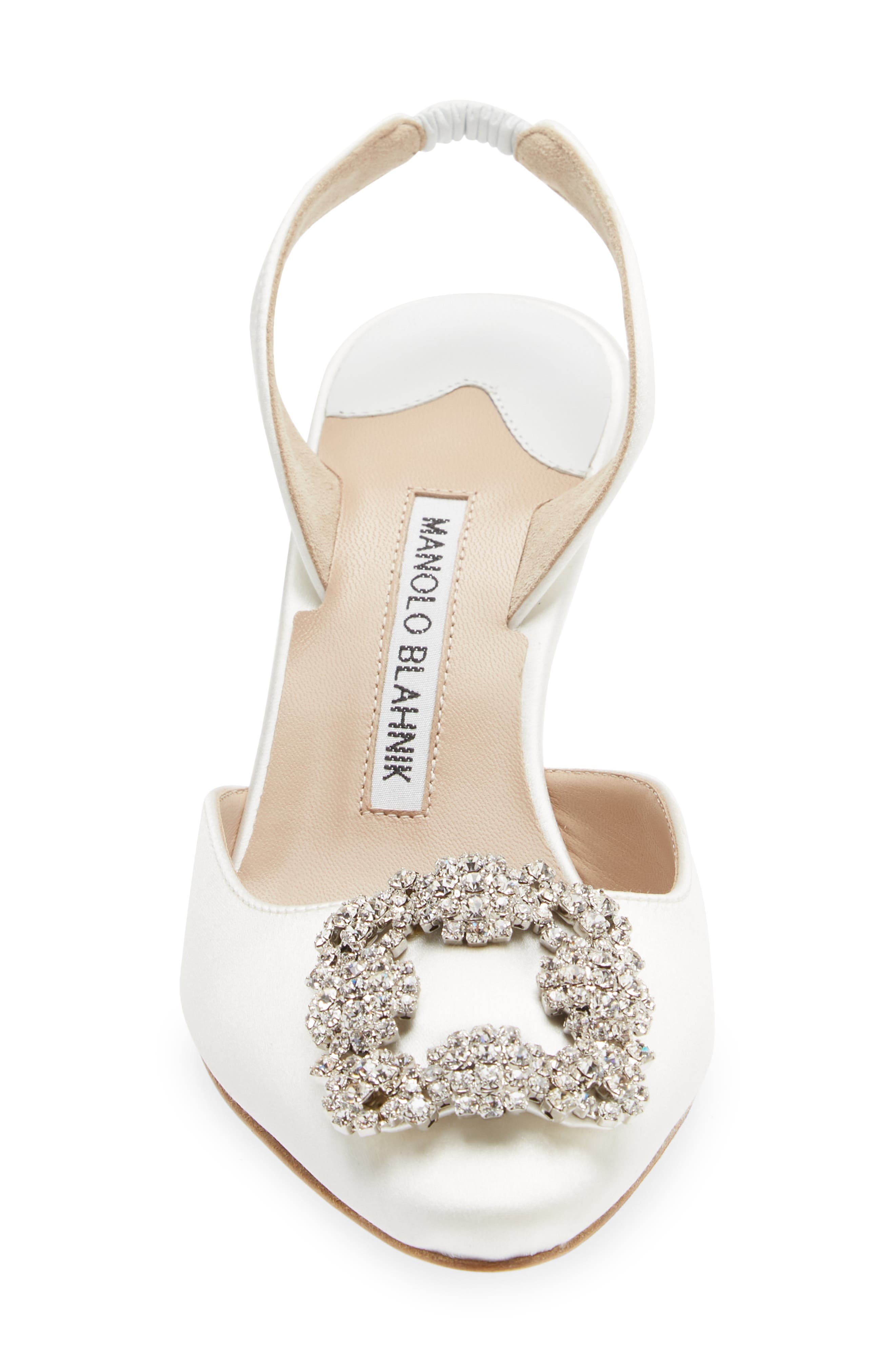 Hangisli Crystal Buckle Pointed Toe Slingback Pump - 4