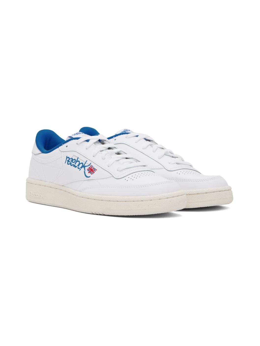 White & Blue Club C 85 Sneakers - 4