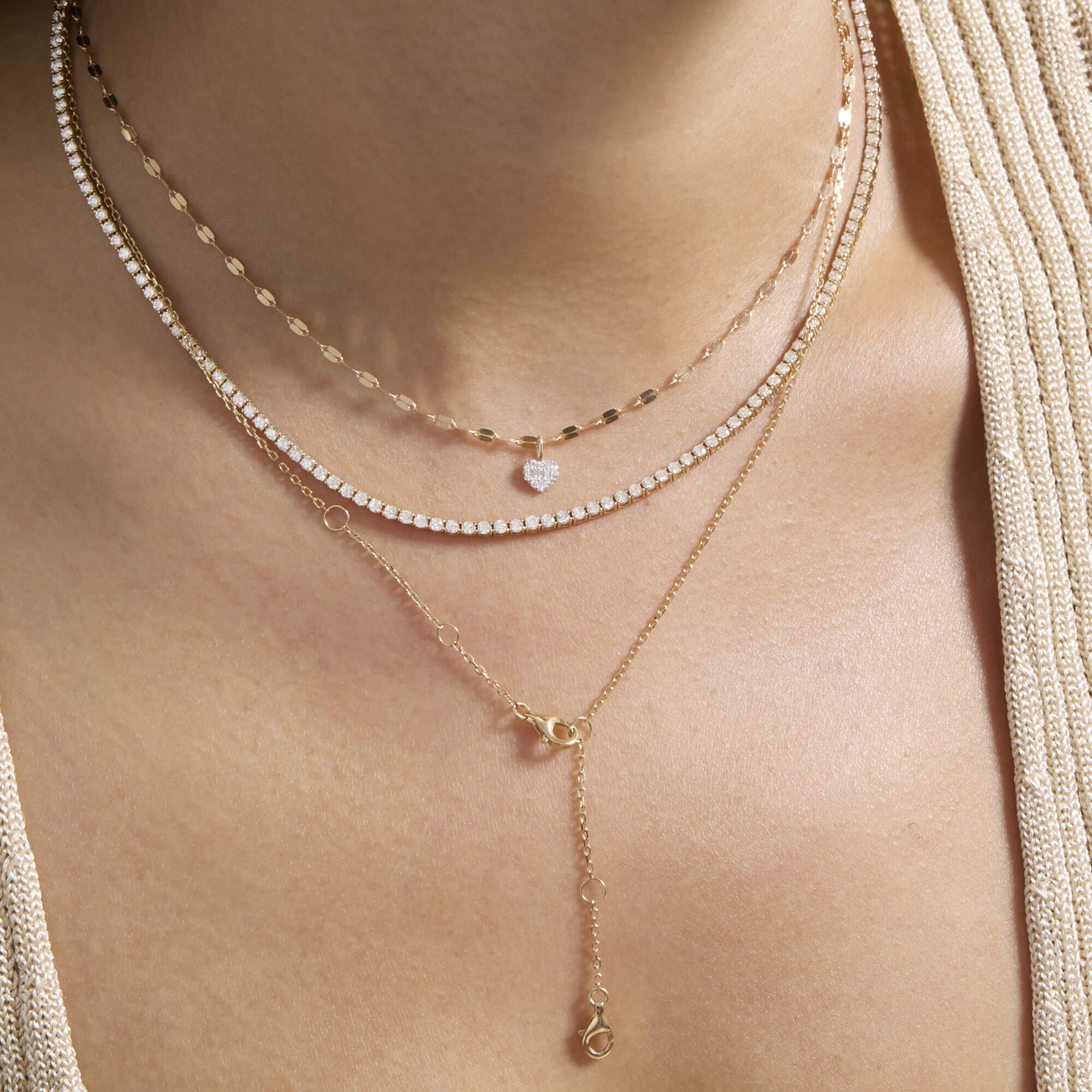 Unflippable Tennis Necklace in Yellow Gold - 5