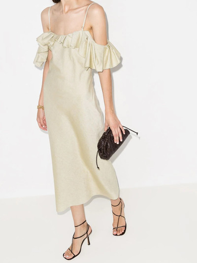 JACQUEMUS Pampelonne off-the-shoulder midi dress outlook