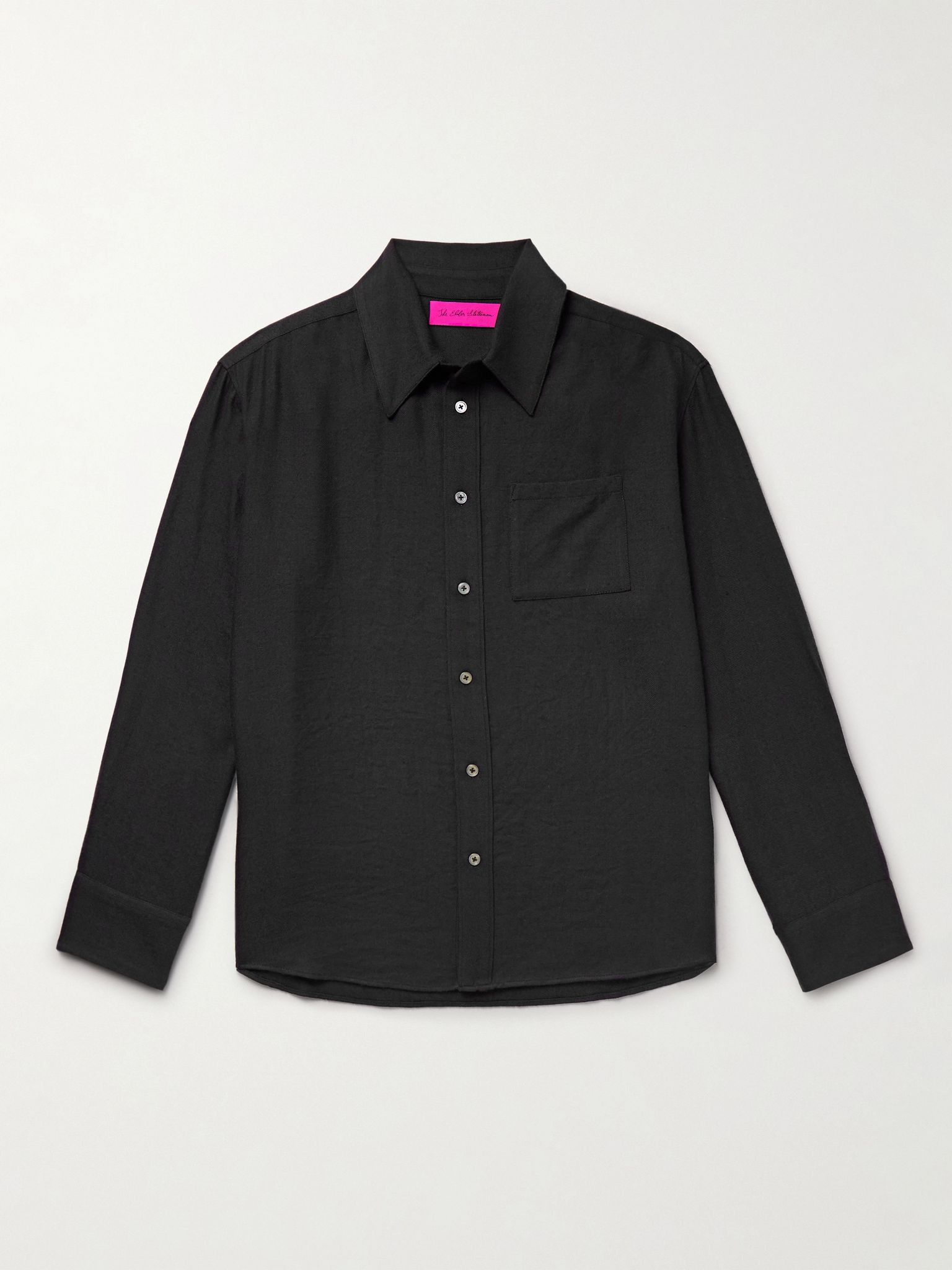 Wool and Cashmere-Blend Twill Shirt Black - 1