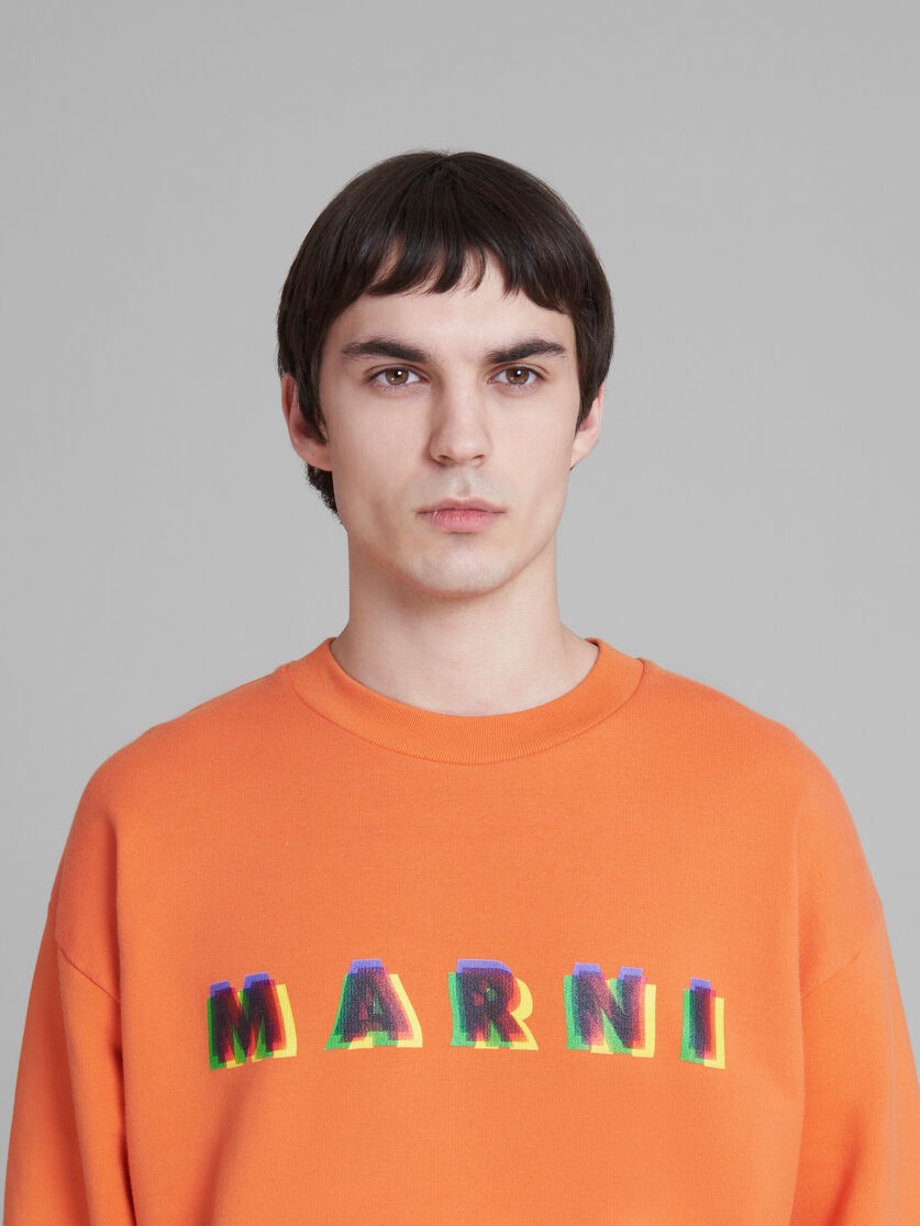 ORANGE COTTON SWEATSHIRT WITH 3D MARNI PRINT - 4