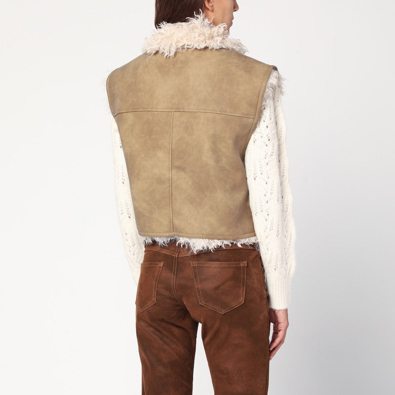 Isabel Marant Étoile Taupe Vest With Shearling-Effect Lining Women - 2