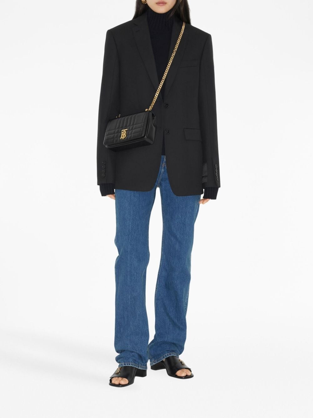high-waisted straight-leg cotton jeans - 2