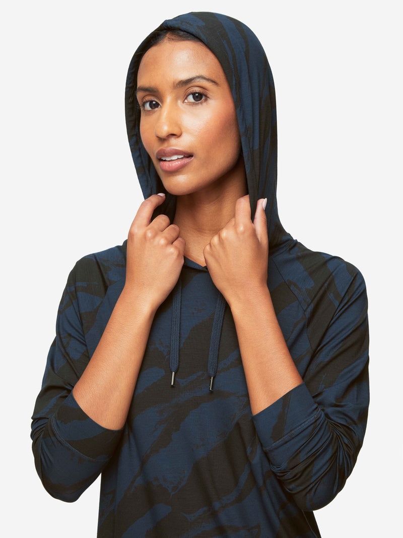 Women's Pullover Hoodie London 8 Micro Modal Stretch Navy - 5