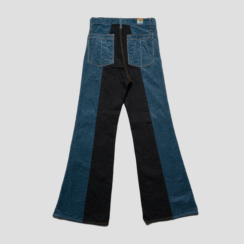 Kapital CORDUROY x DENIM 2 TONES GYPSY FLARE JEANS outlook