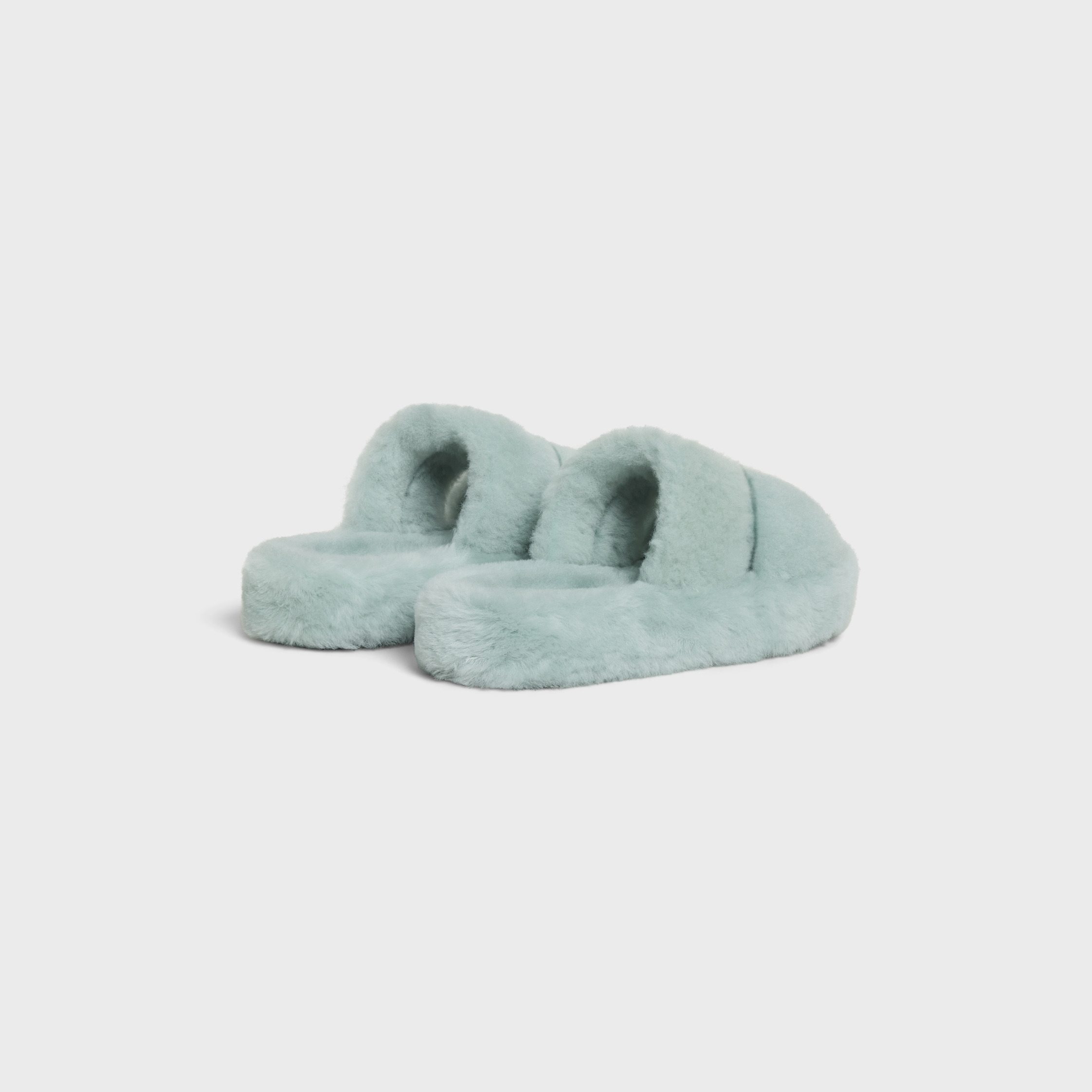 CELINE FUR SLIDES TRIOMPHE in SHEARLING - 3