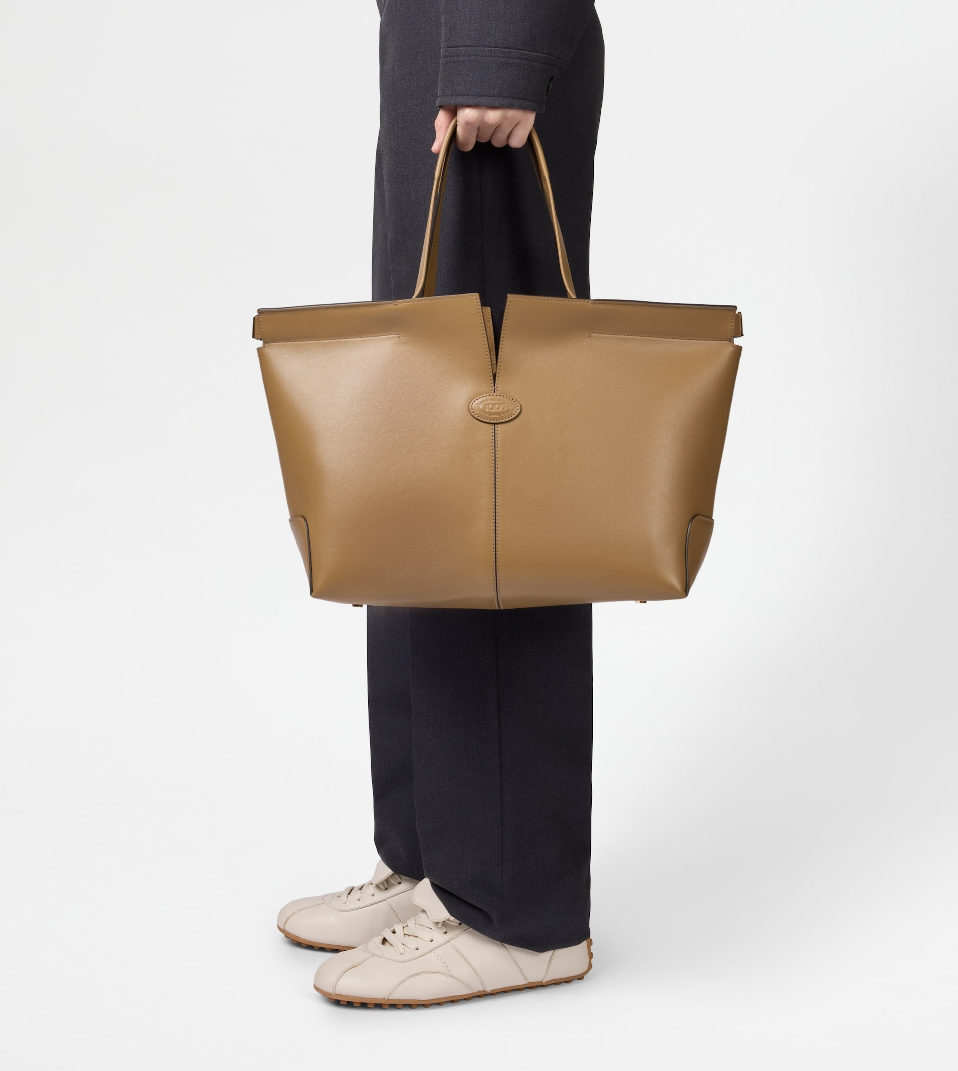 TOD'S DI BAG FOLIO IN LEATHER MEDIUM-SMALL - BROWN - 7