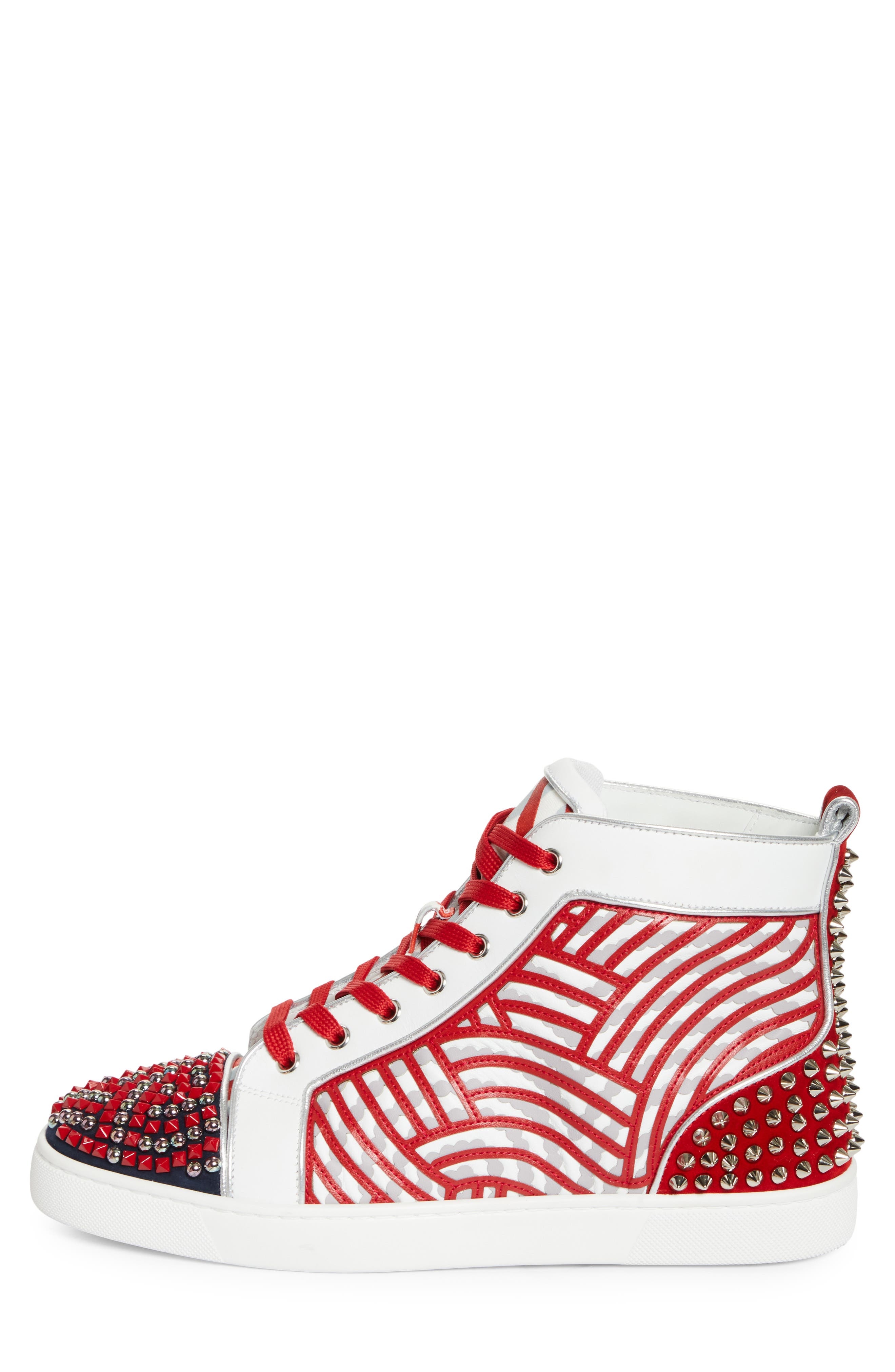 Christian Louboutin Louis No Limit Embellished High Top Sneaker in Version Multi Loubi at Nordstrom - 3