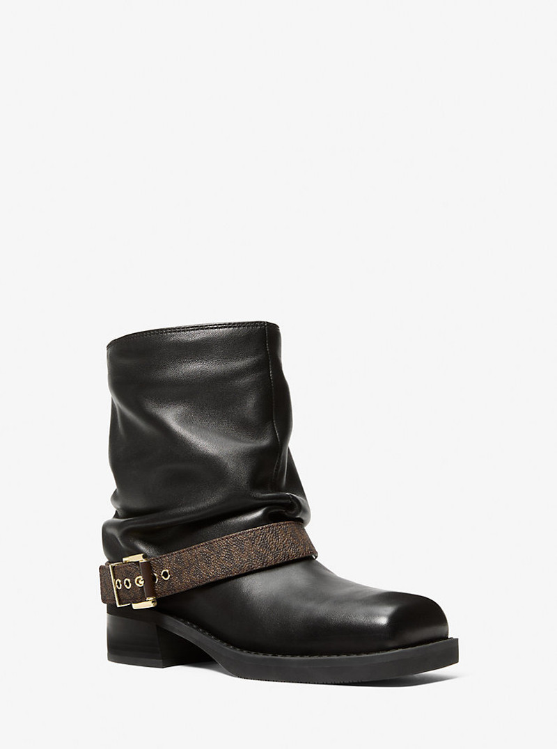 Colby Leather and Signature Logo Ankle Boot 1