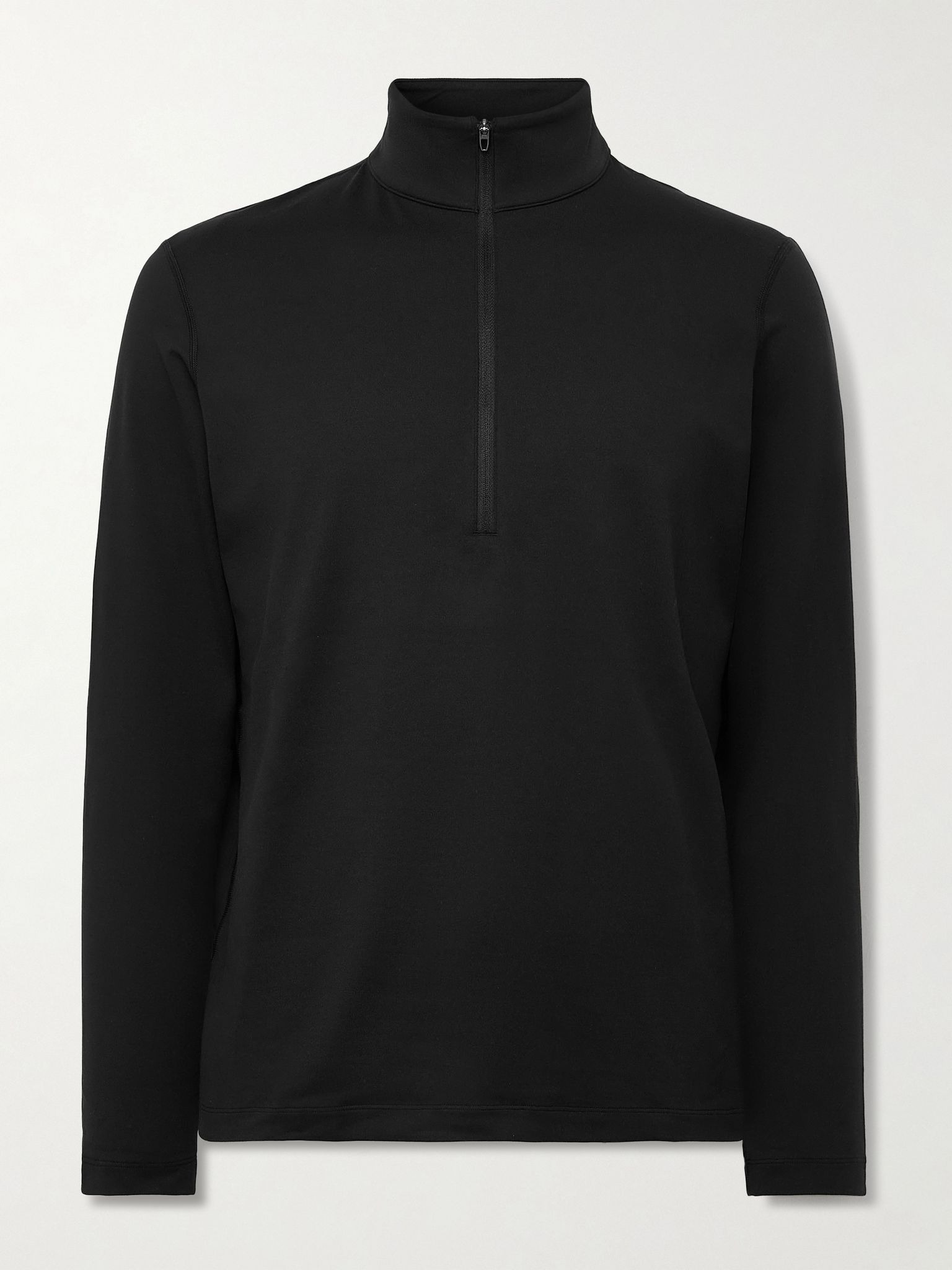 Stretch Recycled-Jersey Half-Zip Sweatshirt Black - 1