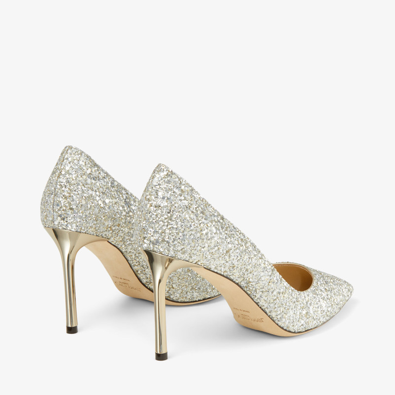JIMMY CHOO Romy 85
Champagne Coarse Glitter Fabric Pointy Toe Pumps outlook