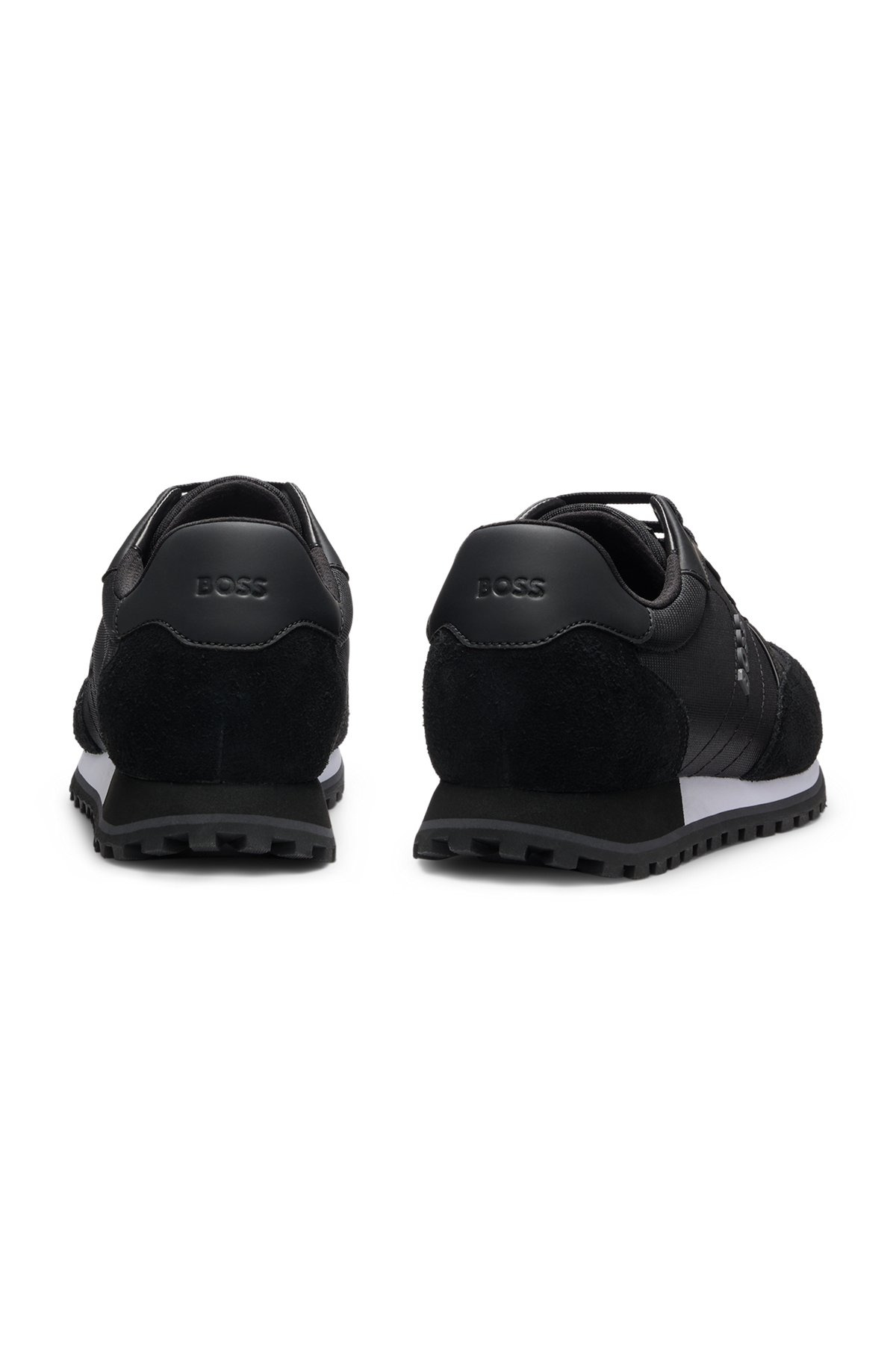 MIXED-MATERIAL TRAINERS WITH FAUX-LEATHER TRIMS - 5