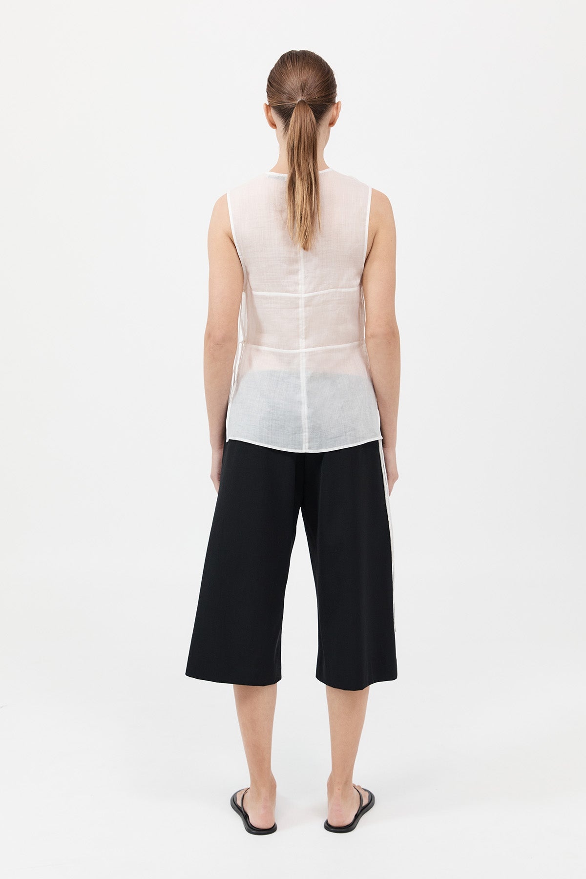 Semi Sheer Patchwork Top - Salt - 5