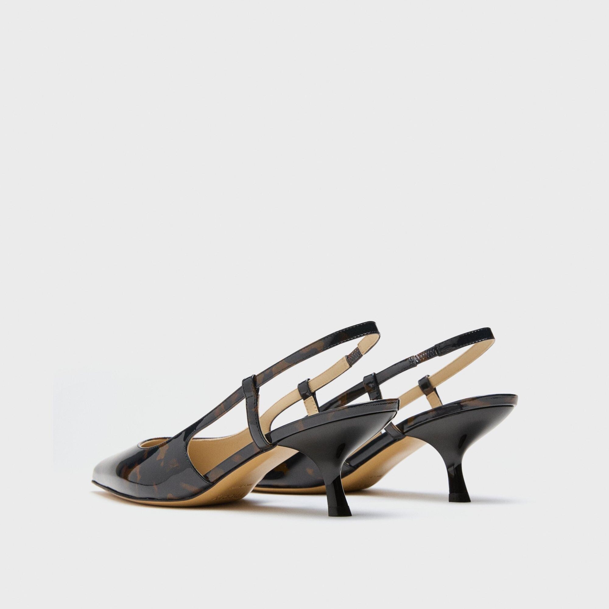 Micro Slingback Pump in Tortoiseshell Printed Leather - 4