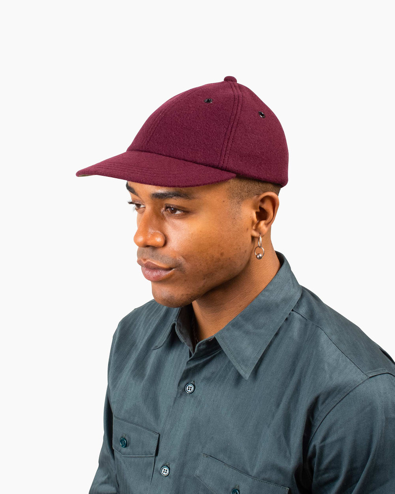 The Real McCoys MA22105 Wool Baseball Cap Burgundy outlook
