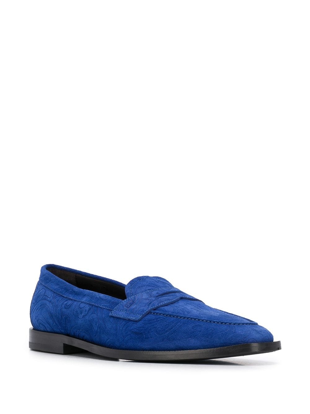 embossed suede loafers - 2