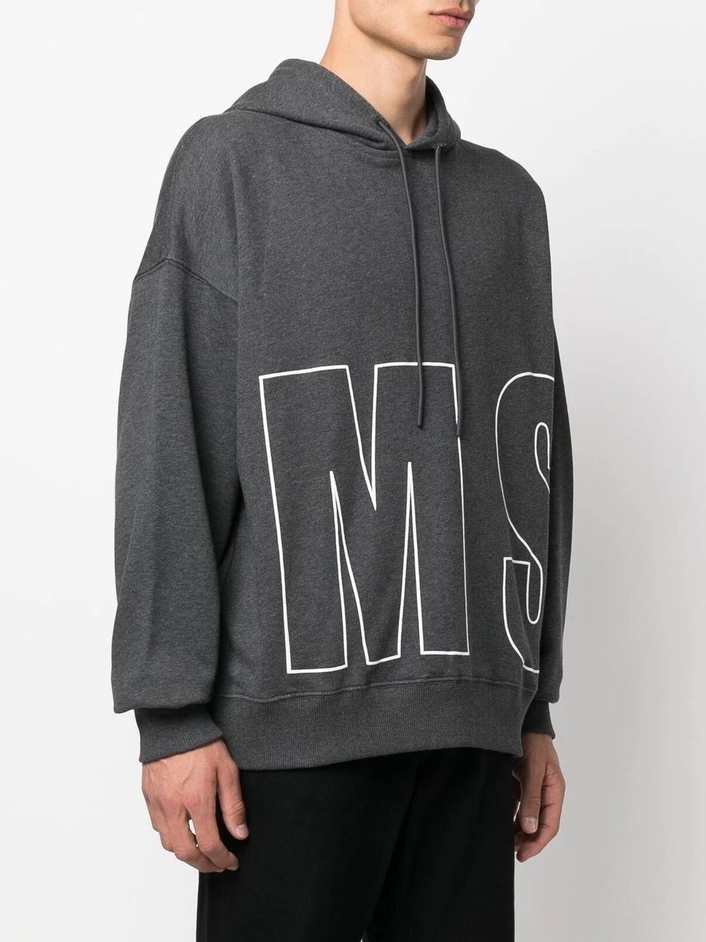 large logo-print drawstring hoodie - 3