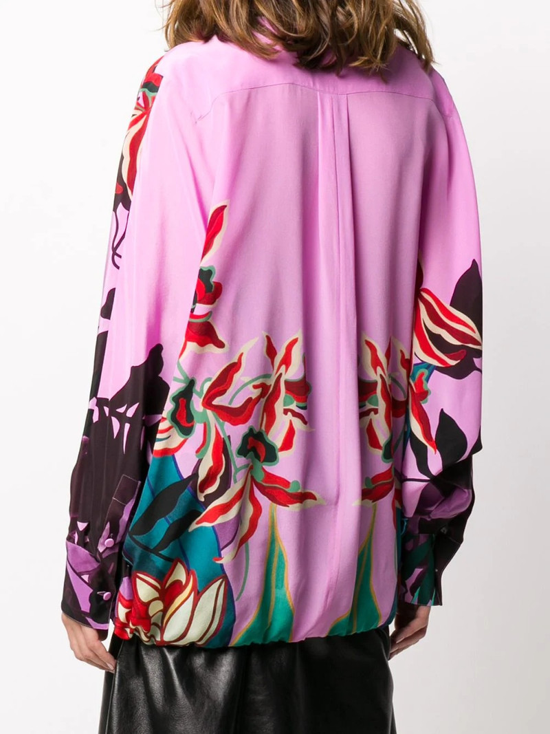 feather-embellished Mirrored Orchid Ramage blouse 4