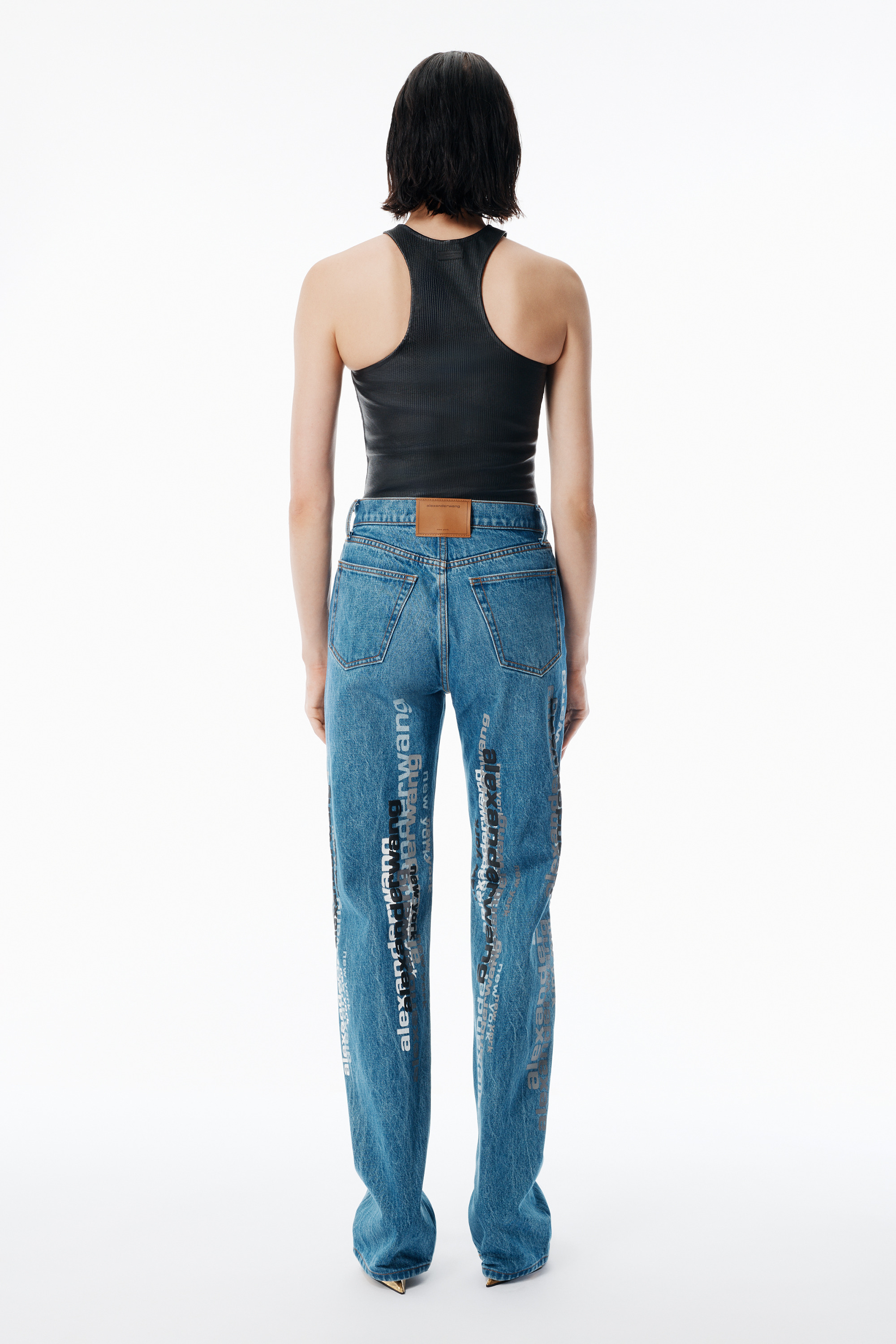 Deep Blue EZ Jean with Vertical Logo - 4