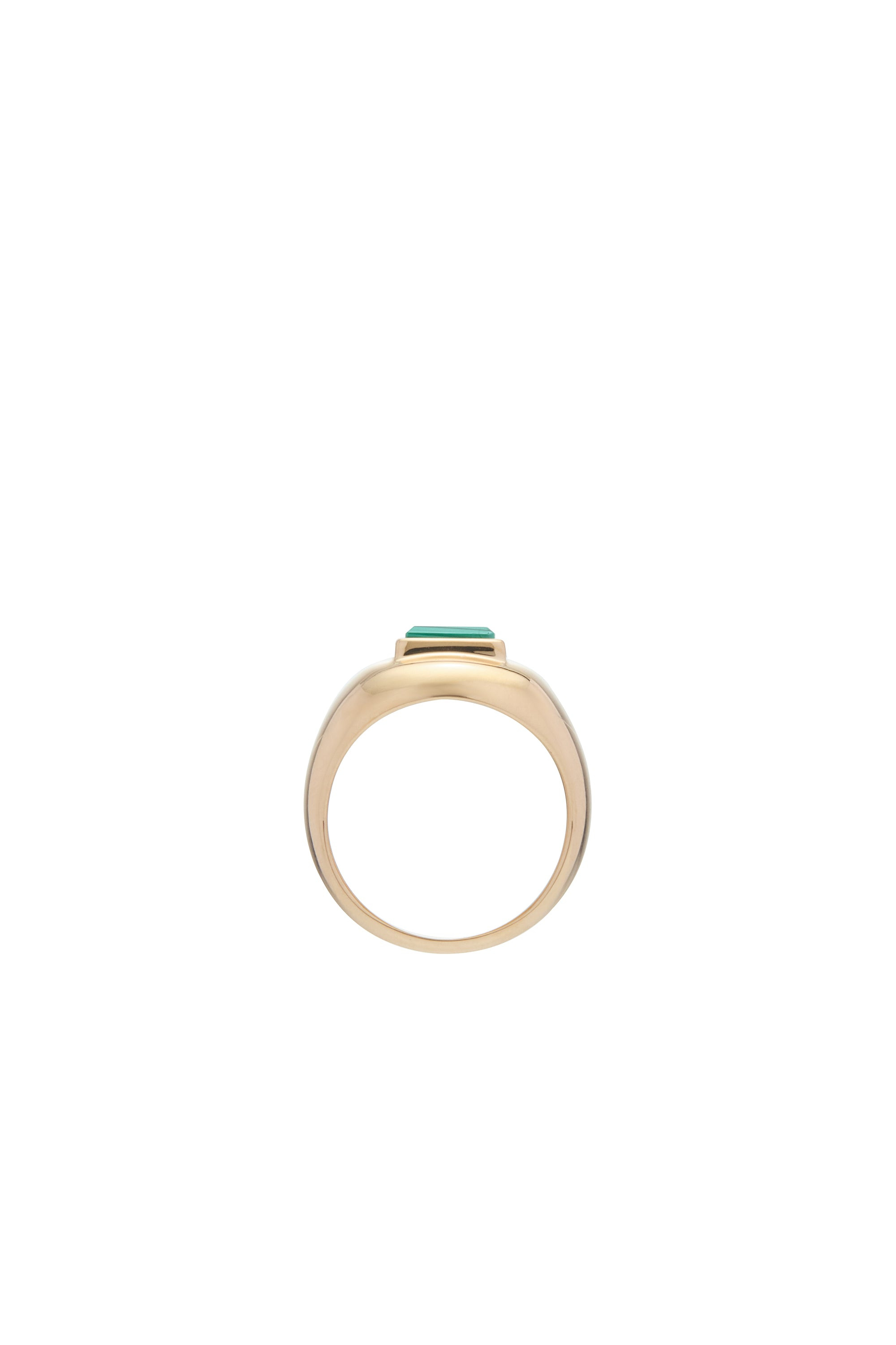 Medium Ring in 18K Gold & Malachite Stone - 5