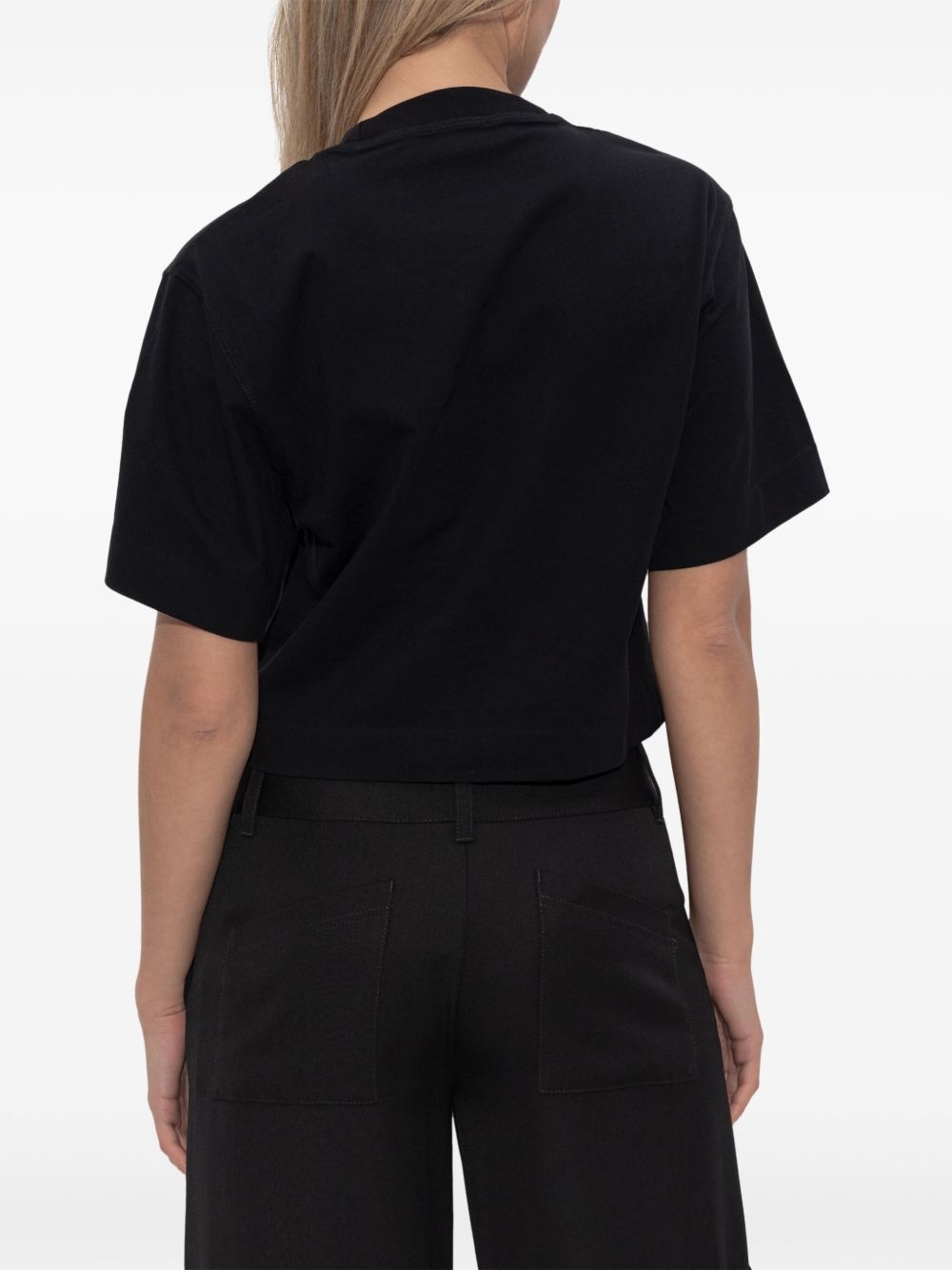 jewelled-logo cropped t-shirt - 4