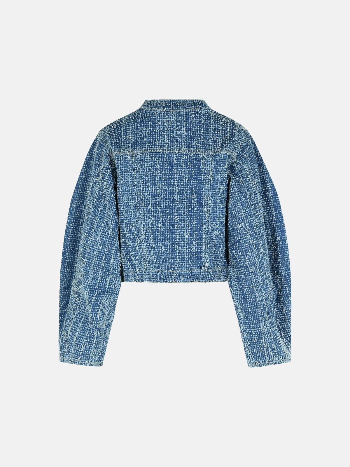 BLUE COTTON SHORT JACKET - 3