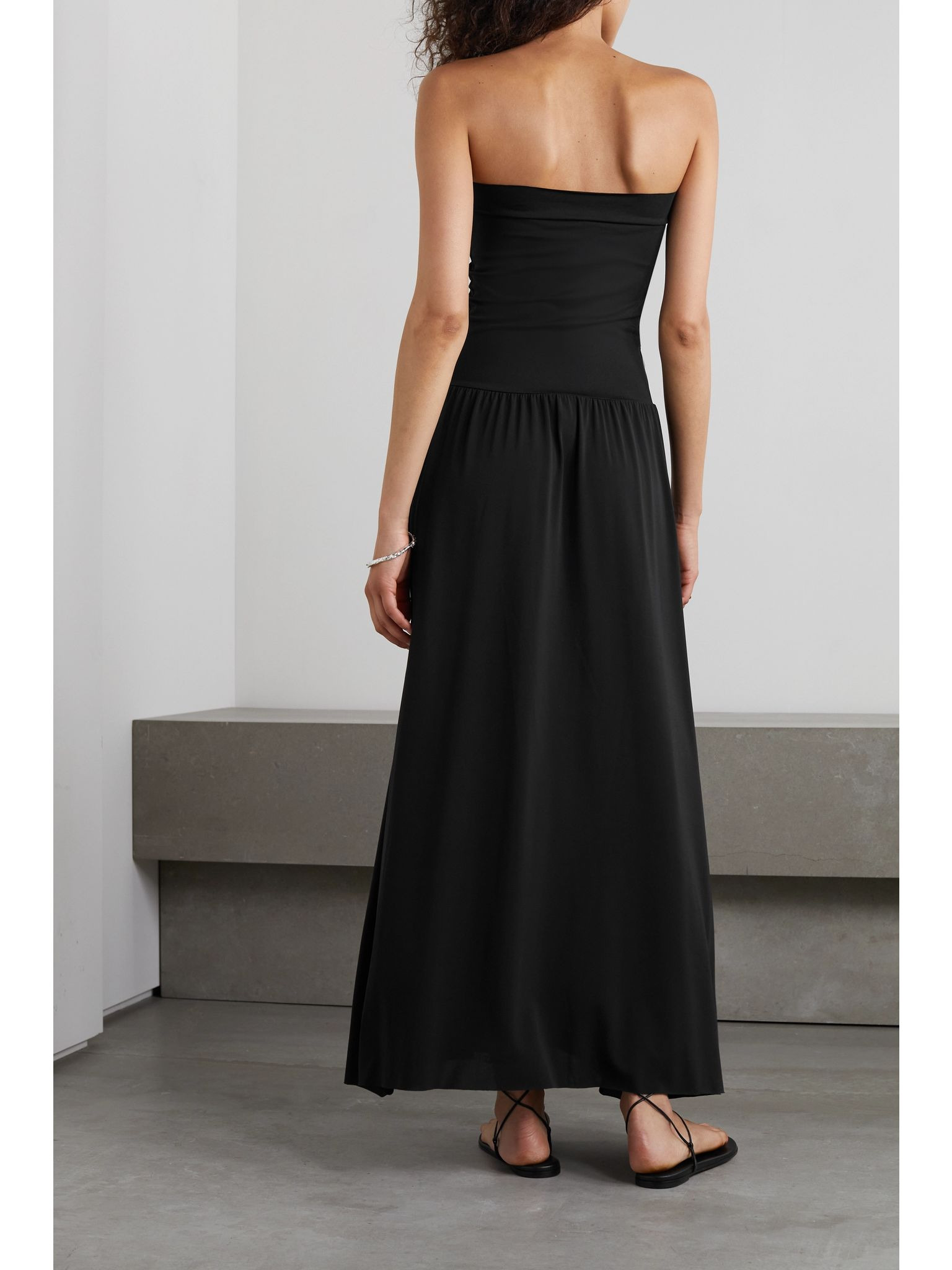 Oda strapless stretch-jersey maxi dress Black - 3