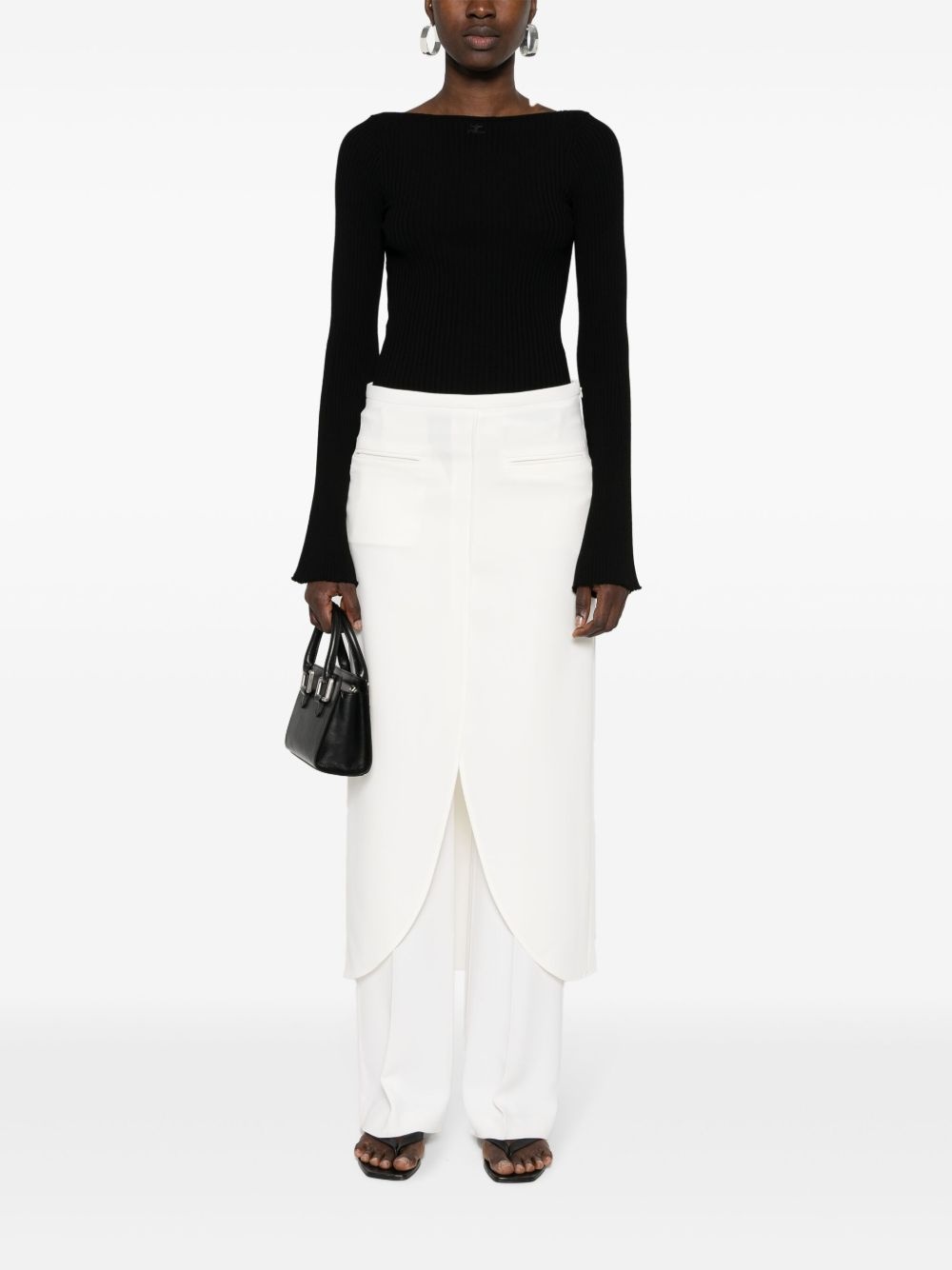 boat-neck ribbed-knit top - 2