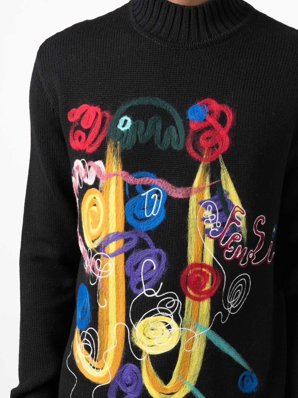 x Noel Fielding abstract print knitted jumper - 5