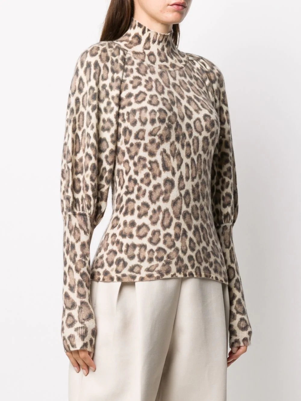 leopard-print knitted top - 4