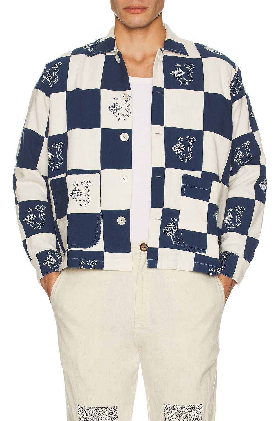 Patchwork Embroidered Shirt - 4