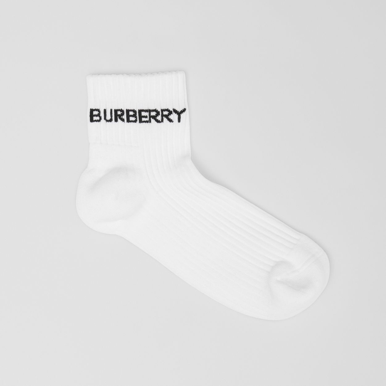 Logo Intarsia Cotton Blend Ankle Socks - 1