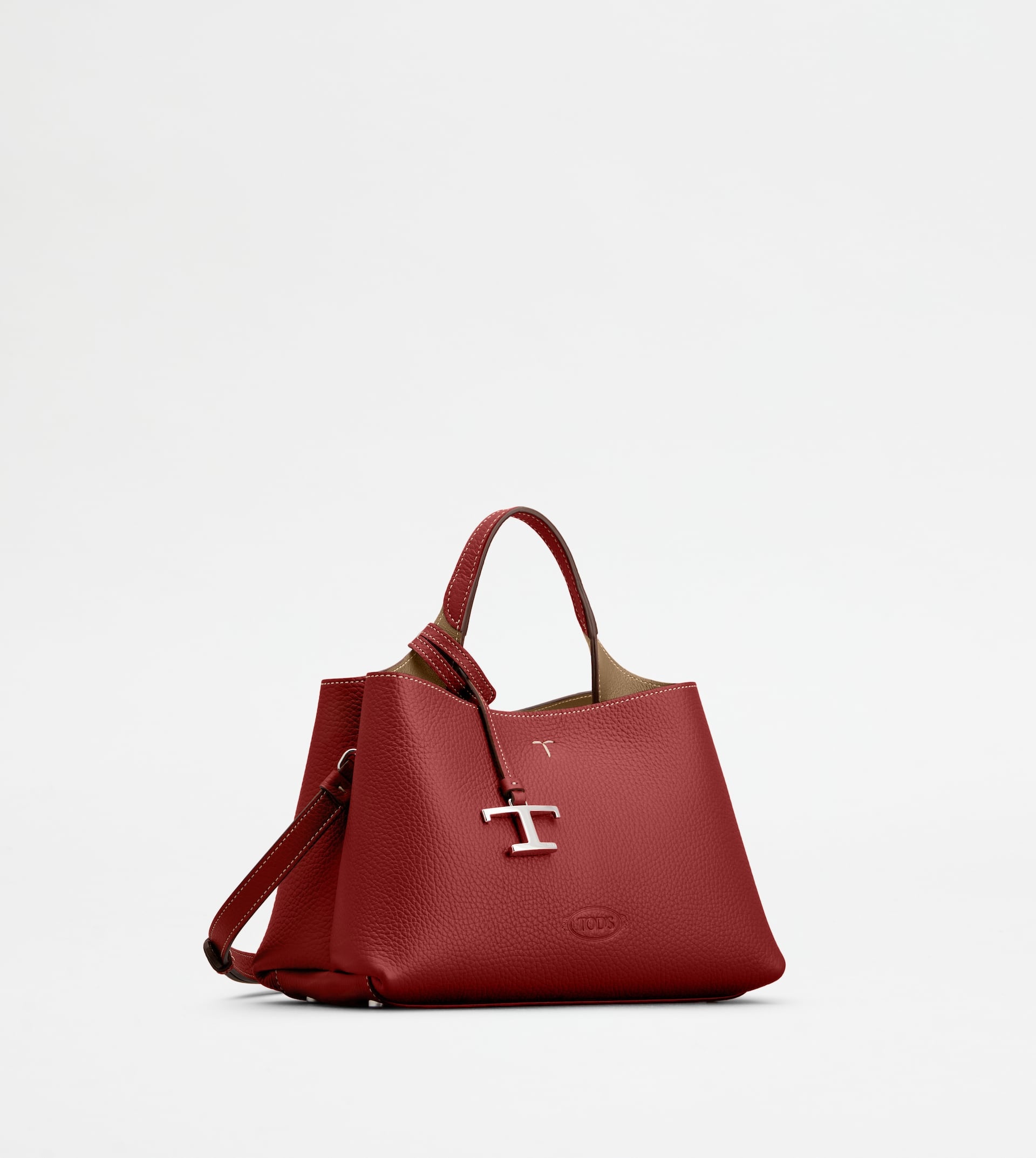 BAG IN LEATHER MICRO - RED, BROWN - 2