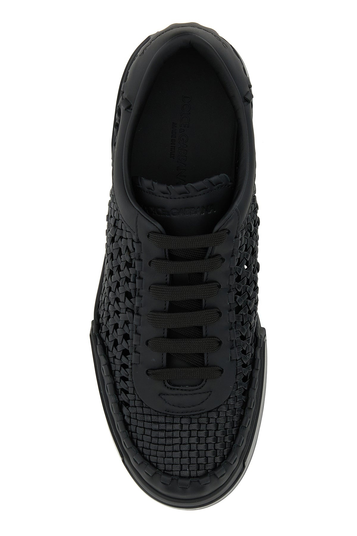Black leather Portofino sneakers - 4