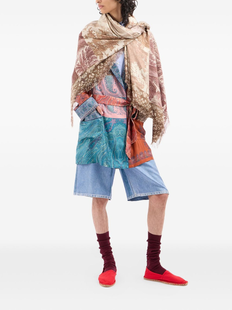 belted paisley-print kimono 3