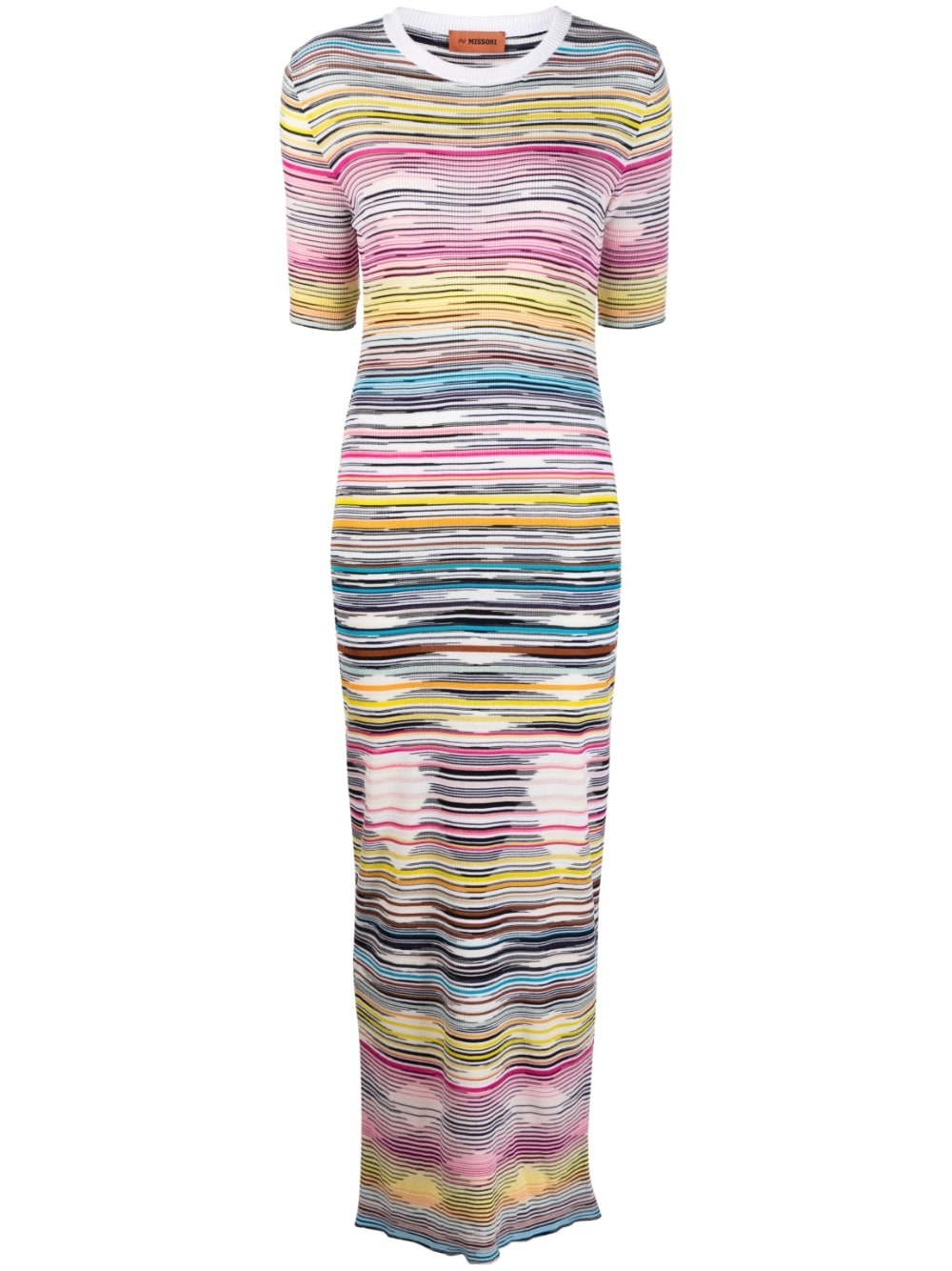 striped knitted maxi dress - 1