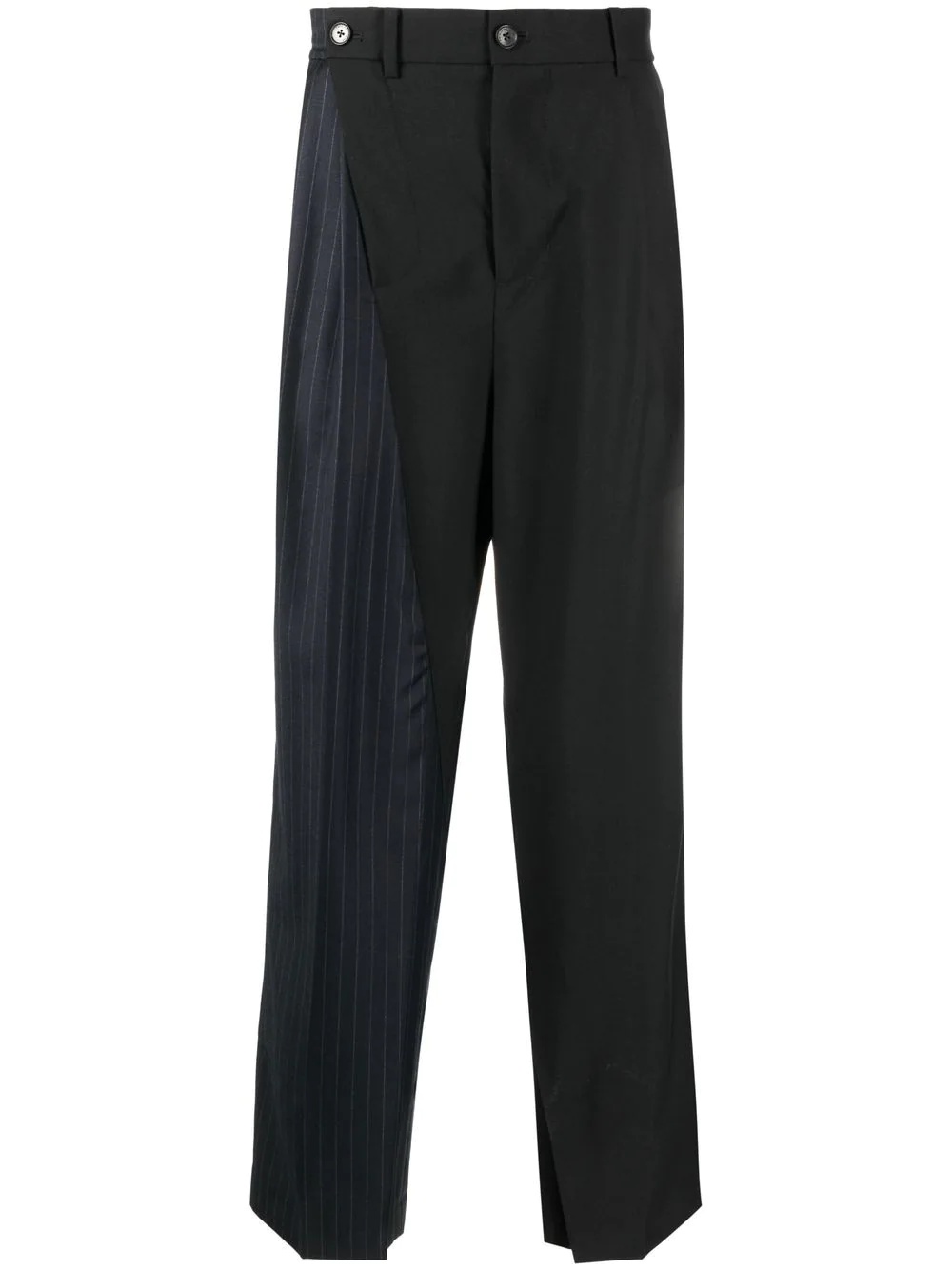 pinstripe-panelled straight-leg trousers - 1