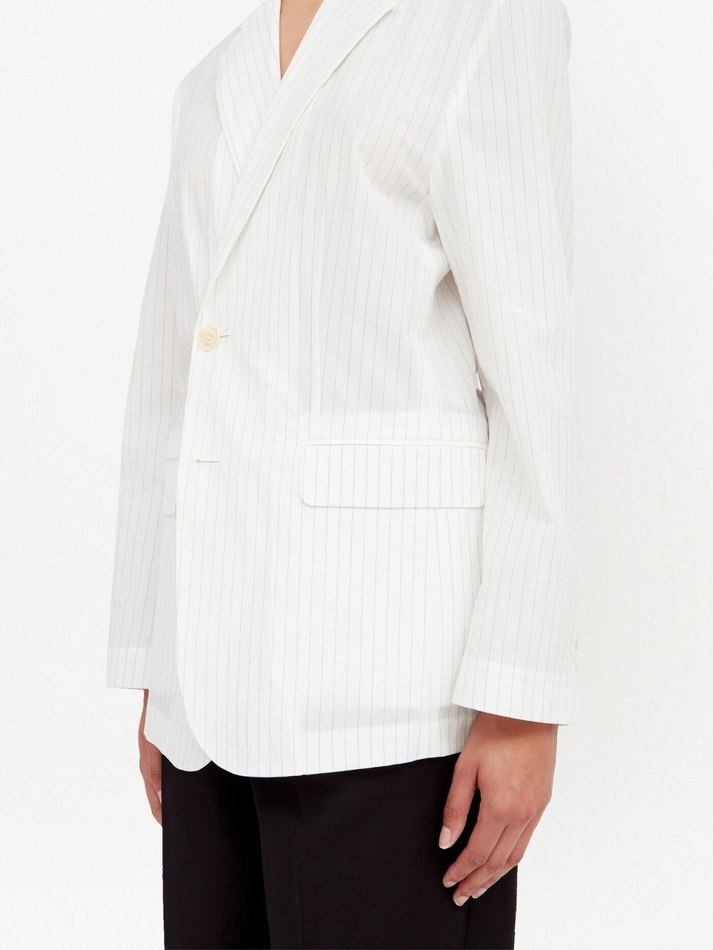 pinstripe double-breasted blazer - 5