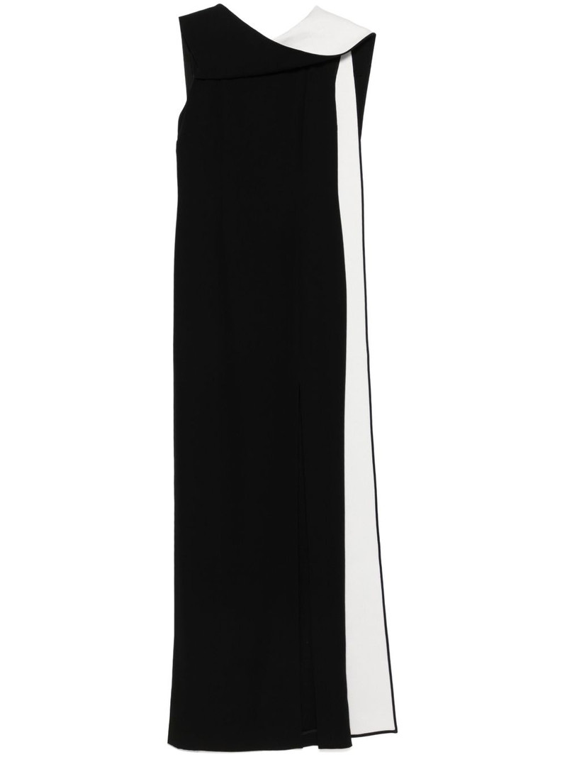sash-detail crepe gown - 1