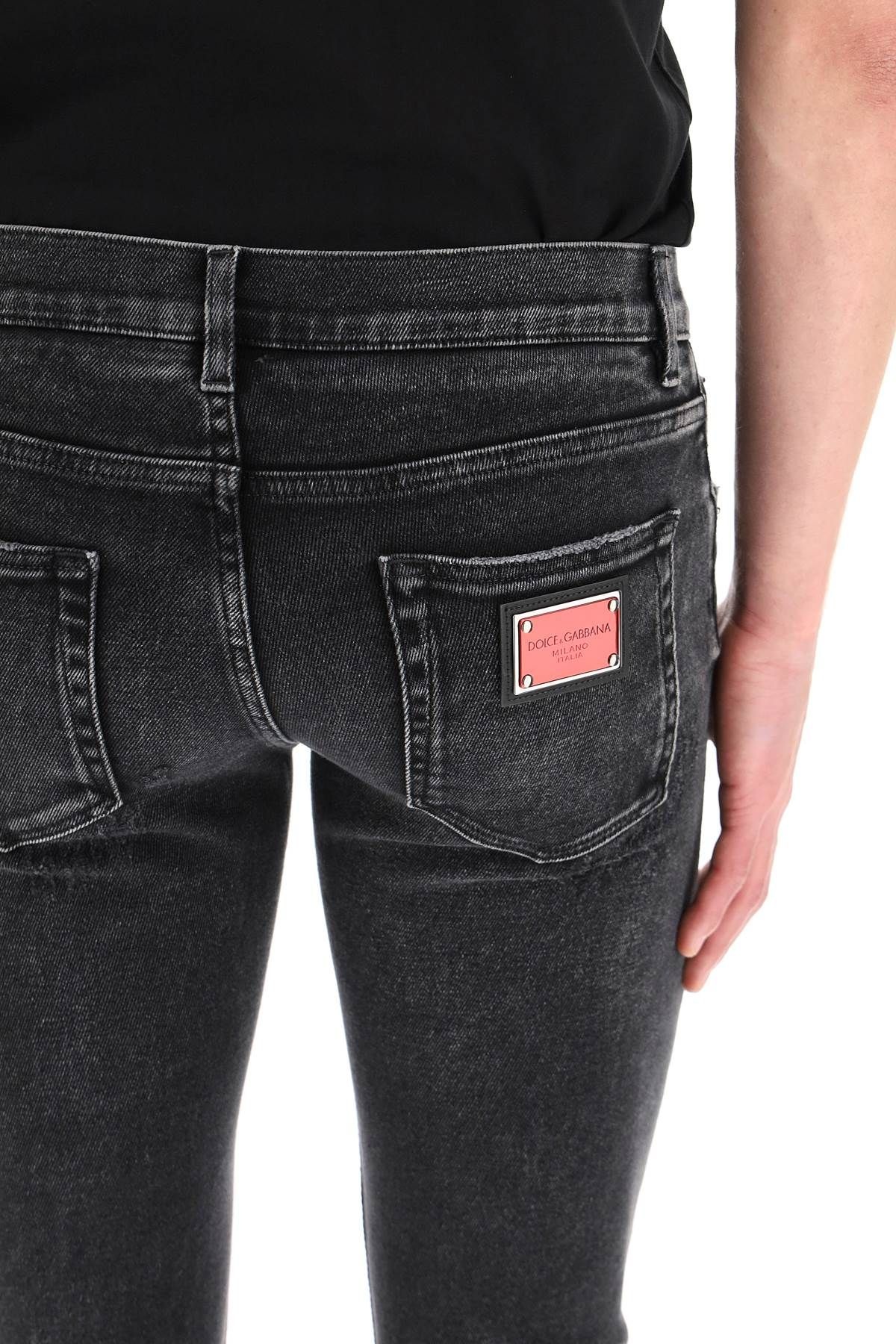 STRETCH SKINNY JEANS WITH LOGO PLAQUE - 5