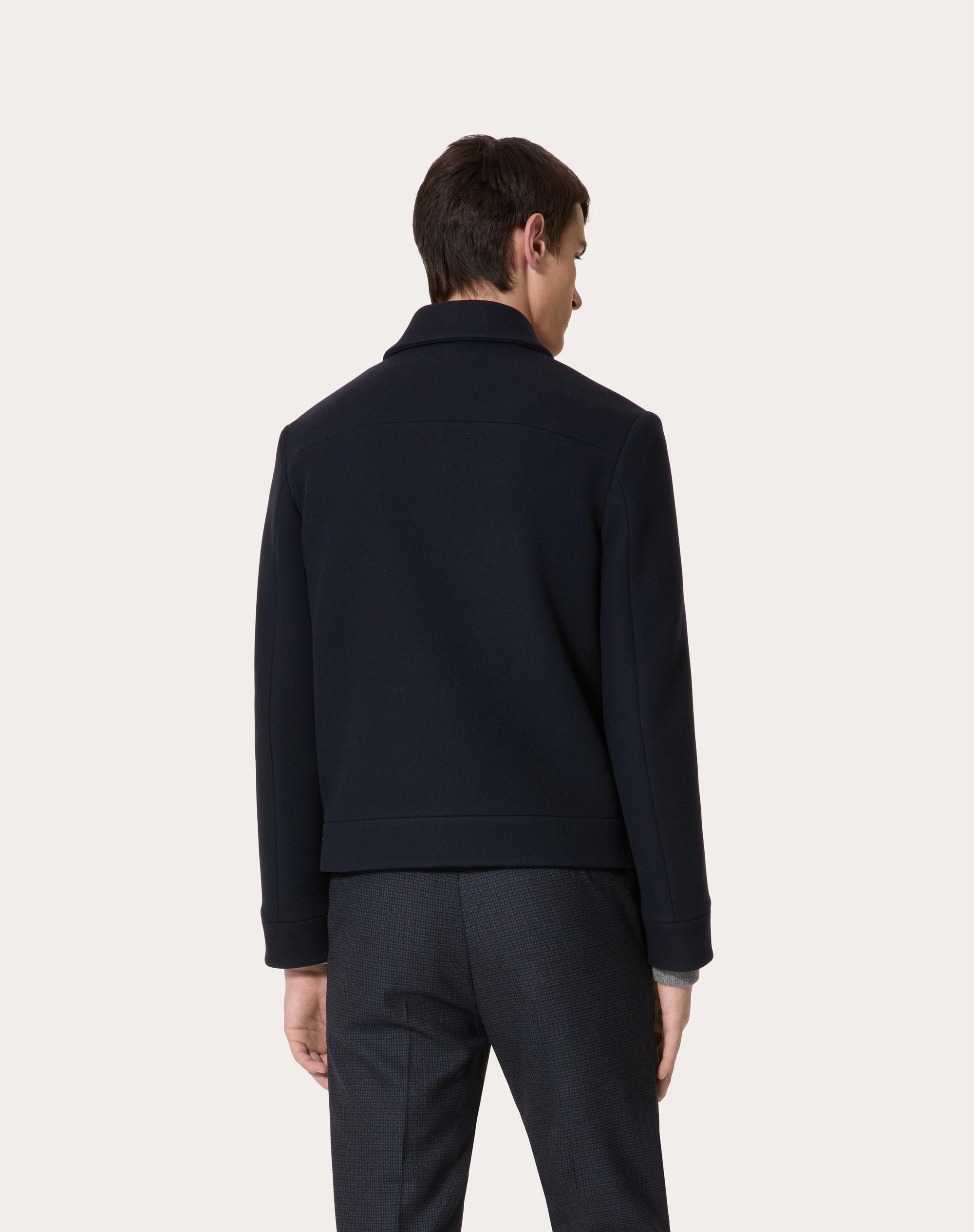 WOOL JACKET WITH METALLIC V DETAIL - 4