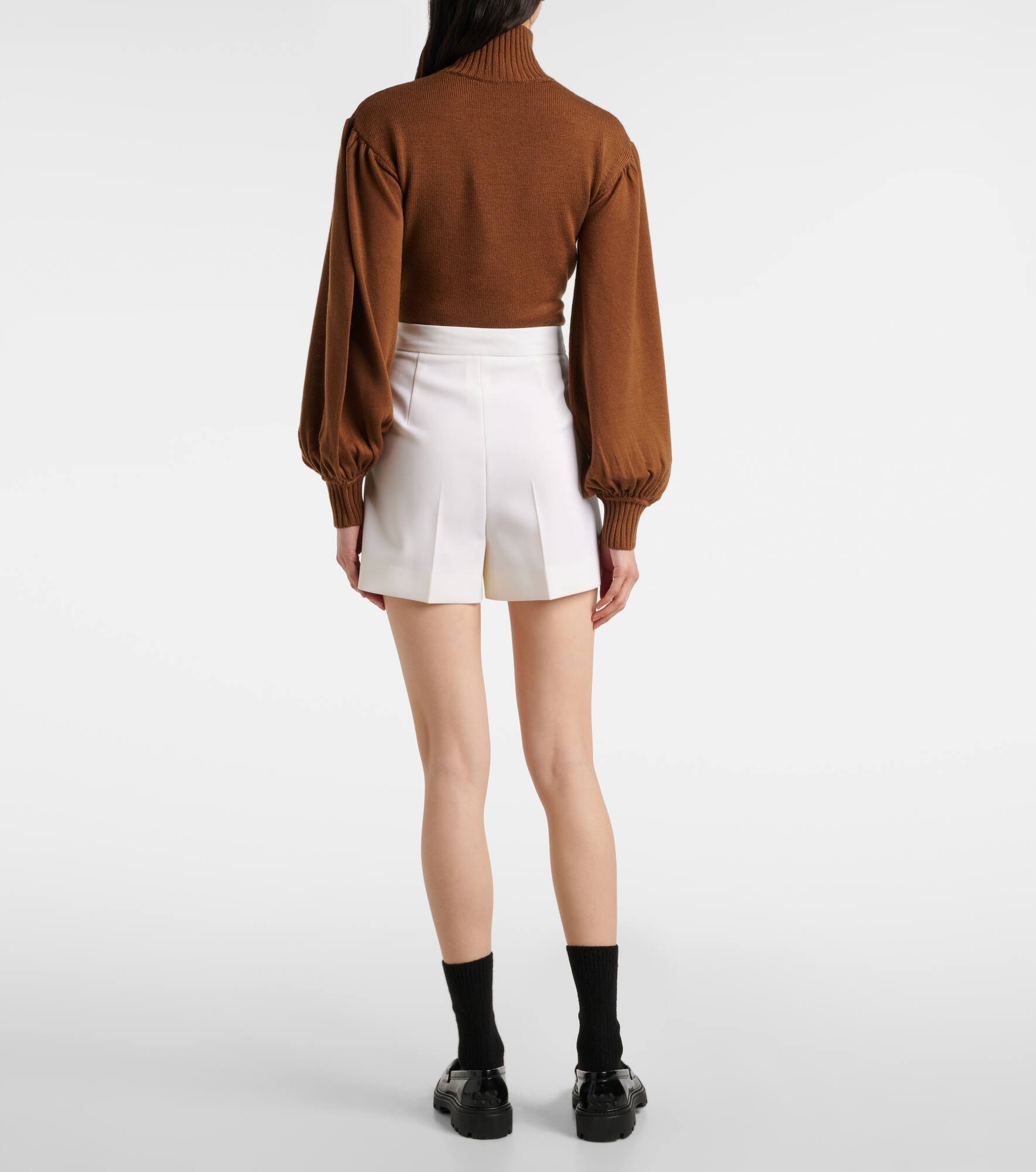 Zic high-rise wool-blend canvas shorts - 3