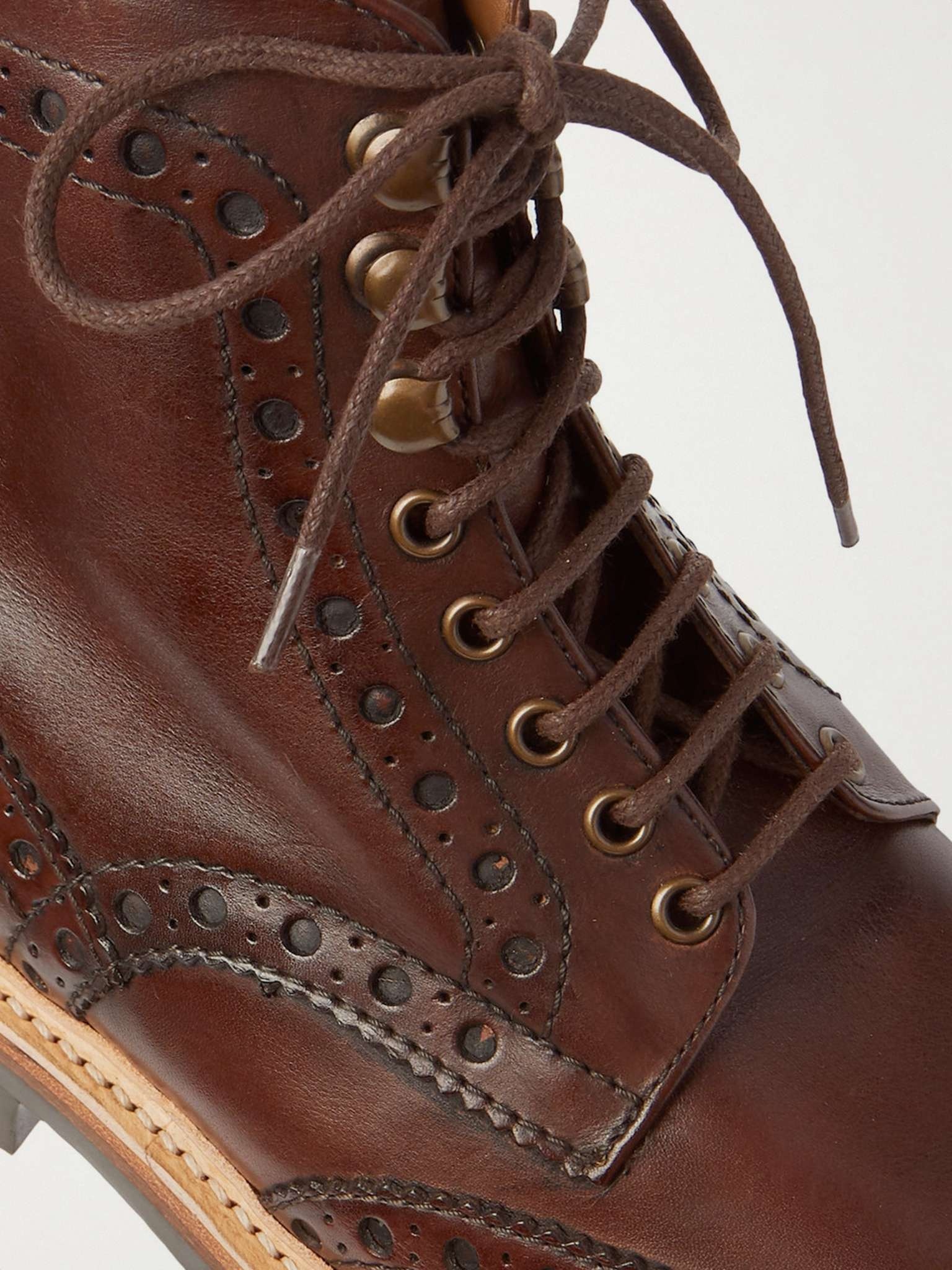 Fred Burnished-Leather Brogue Boots - 6