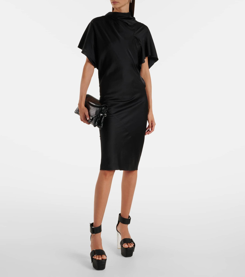 Rick Owens Seb draped charmeuse midi dress outlook