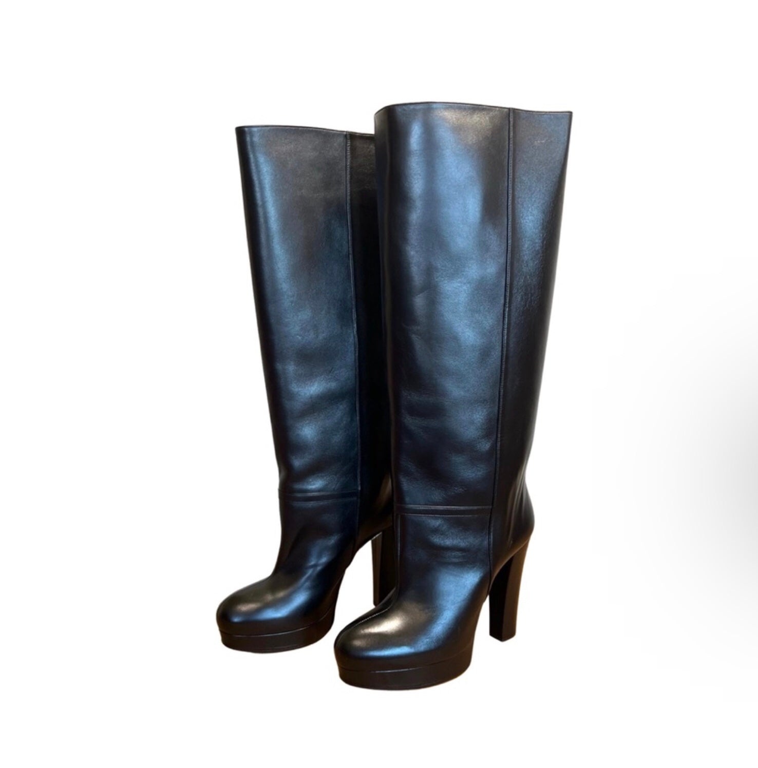 Gucci Ribbed Leather platform knee boots - 5