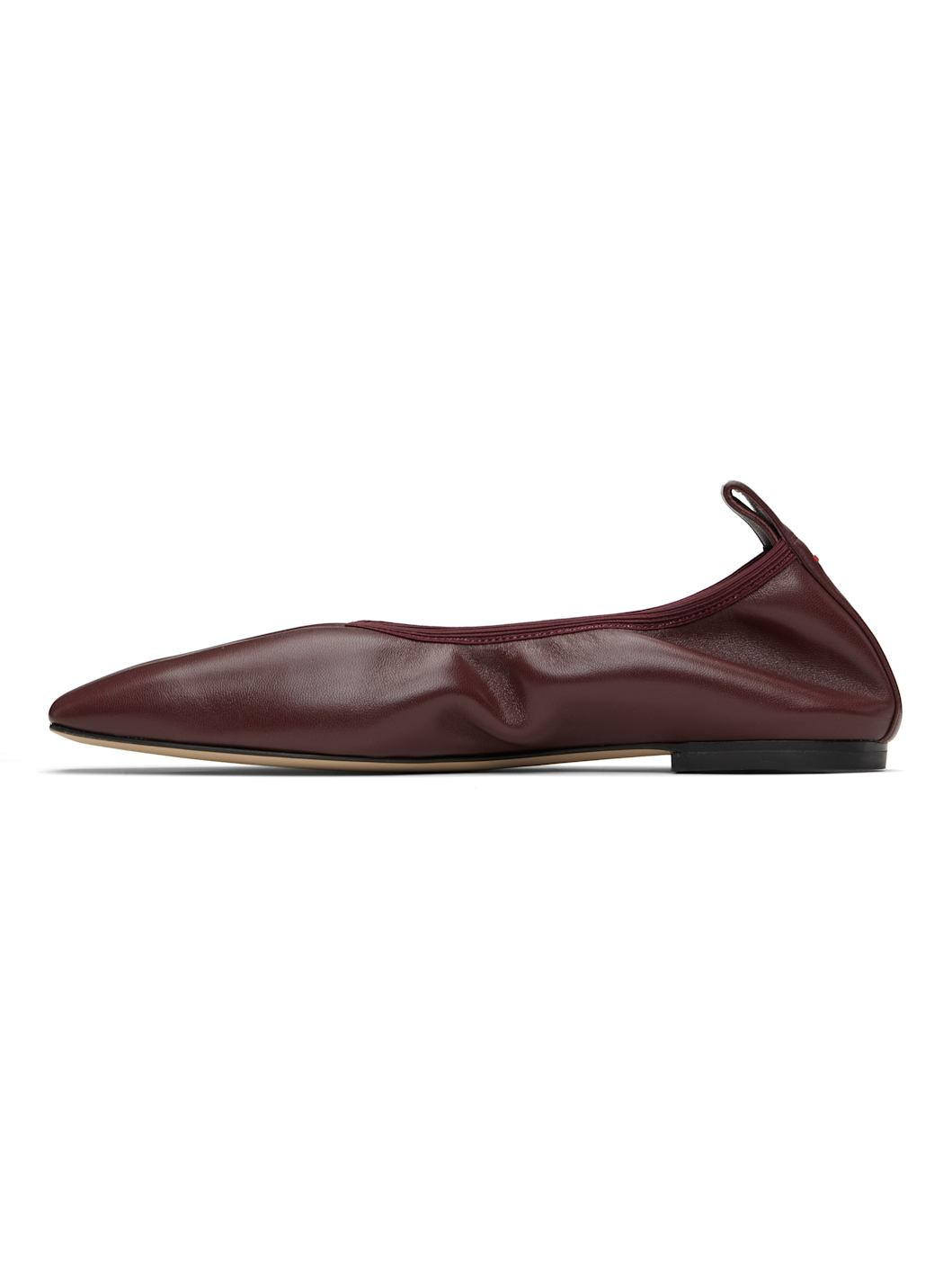 Burgundy Nomi Ruched Ballerina Flats - 3