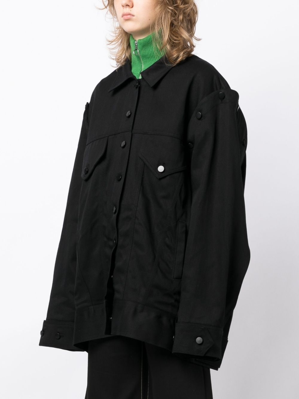 detachable-sleeve denim jacket - 3