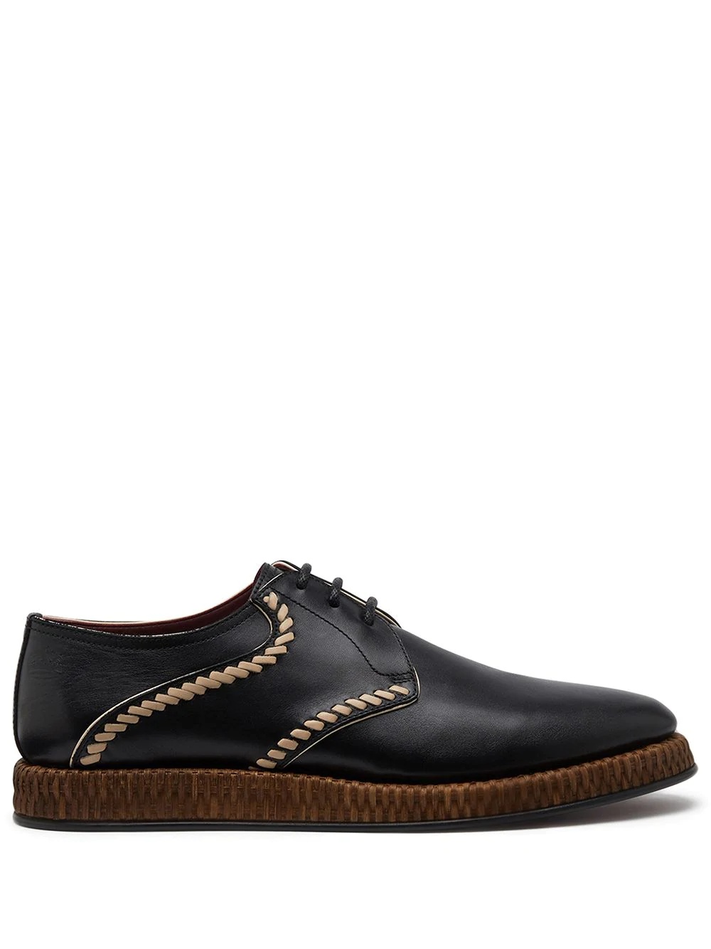 stitched accent derby shoes - 1