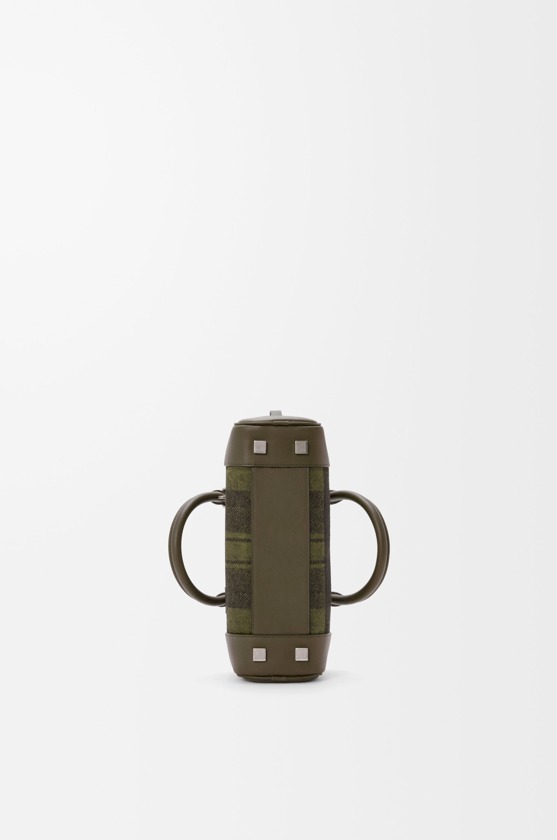 Amazona 23 cropped bag in tartan suede and nappa calfskin - 7
